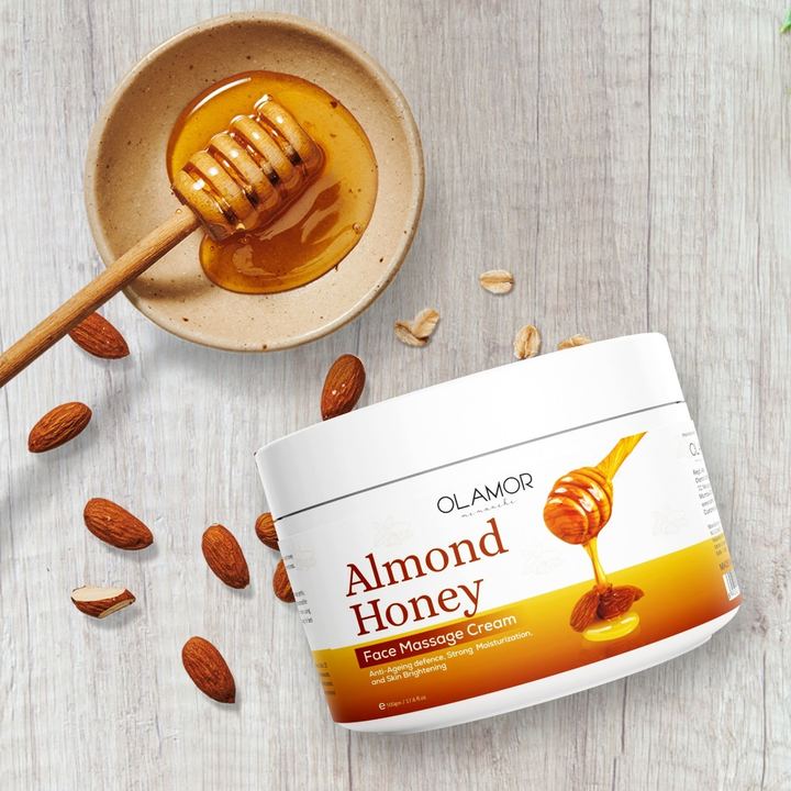 Olamor Almond Honey face massage cream, 500 g jar