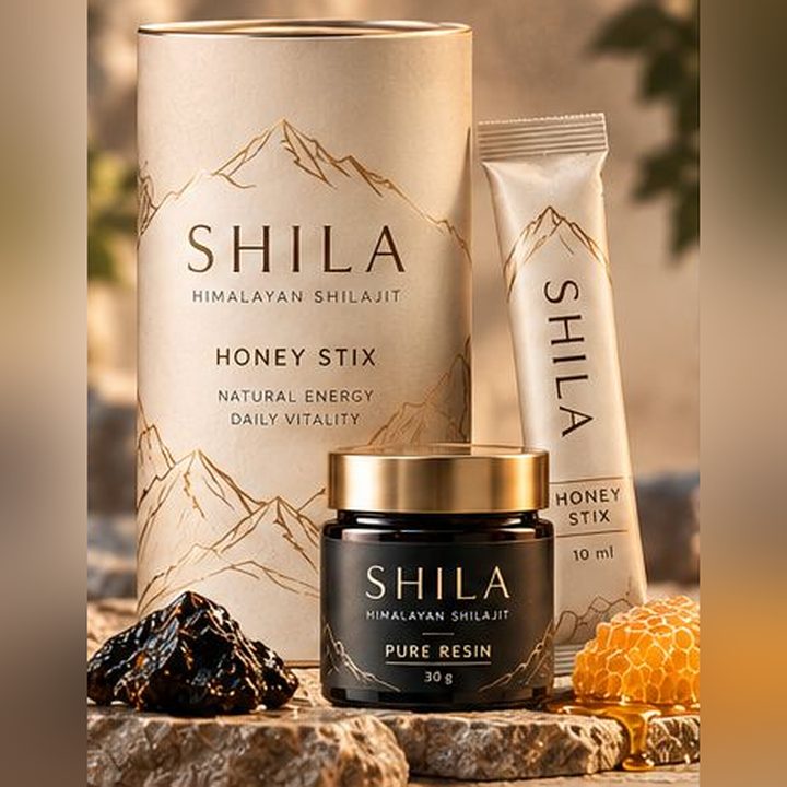 Shila Himalayan shilajit pure resin jar and honey stix sachets